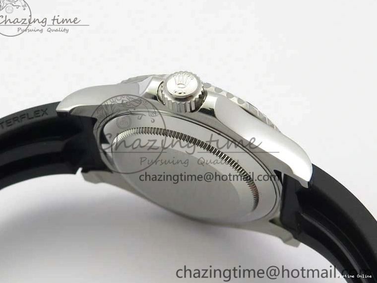 0130 Yacht-Master 116655 ARF SS Custom Made Black Ceramic Bezel on Oysterflex Rubber Strap A HighPerformance 3064